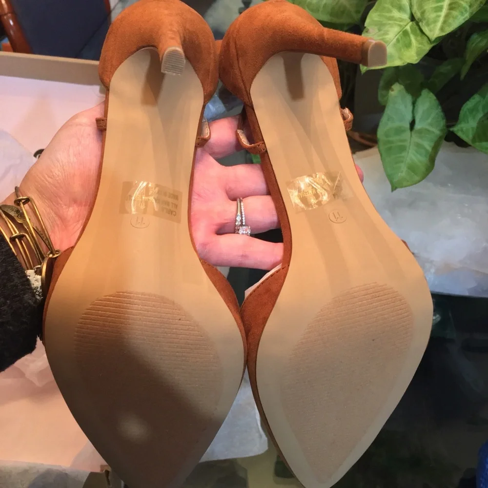 Charlotte Russe [Cognac] Ankle-tie Stillettos Strappy Lace Up Heels - Picture 8 of 9